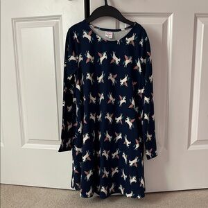 NWOT Navy Hanna Andersson Swing Unicorn Dress